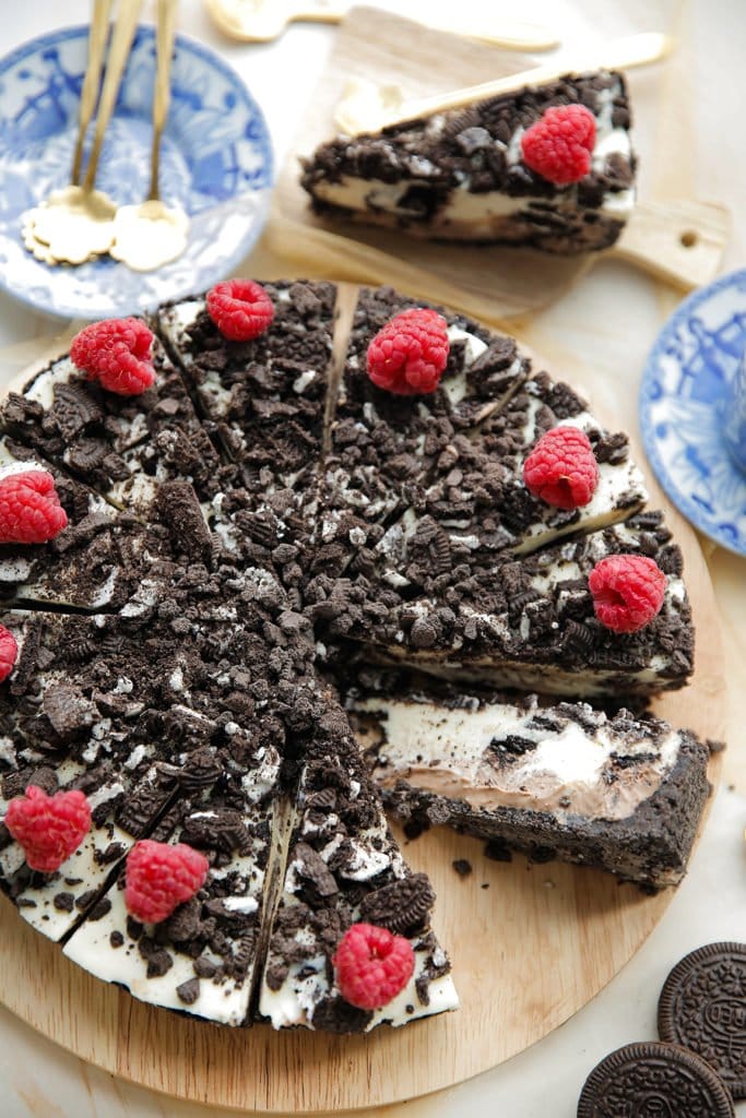 Oreo chocolade cheesecake eindresultaat Kookmutsjes