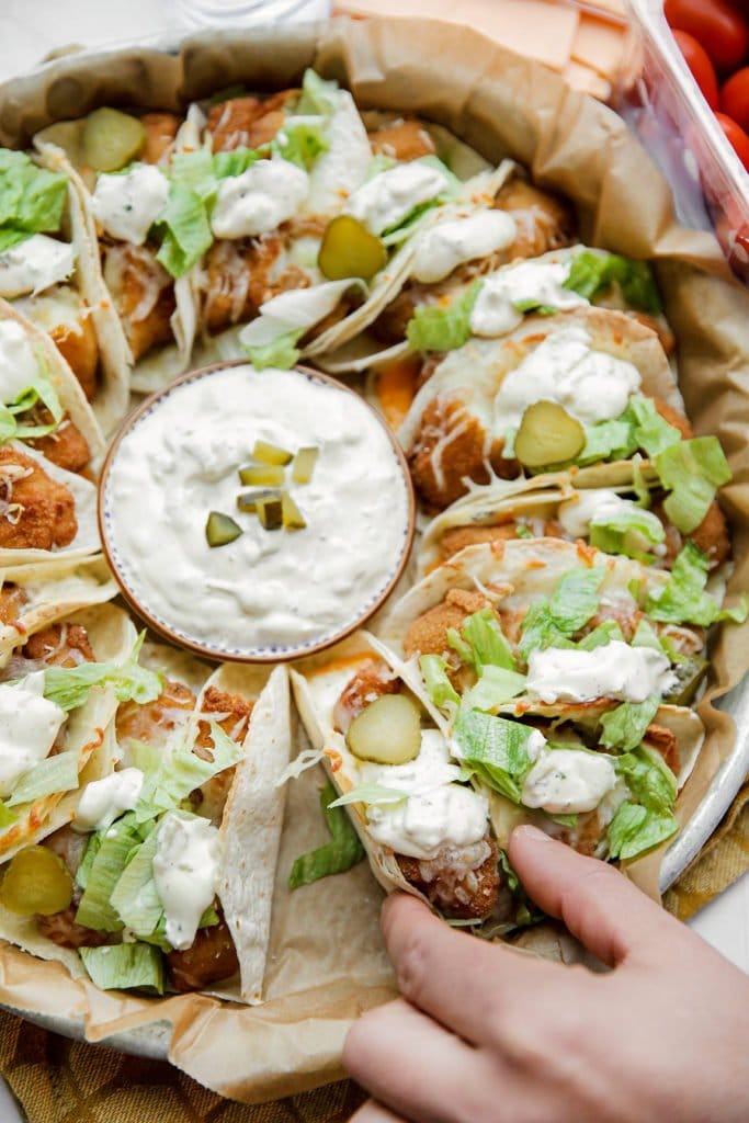 Filet-o-fish party tortillas eindresultaat van Kookmutsjes