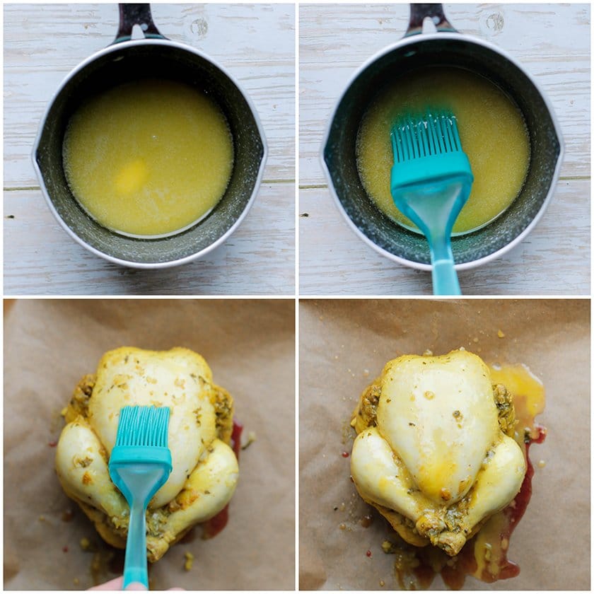 Kip insmeren met roomboter