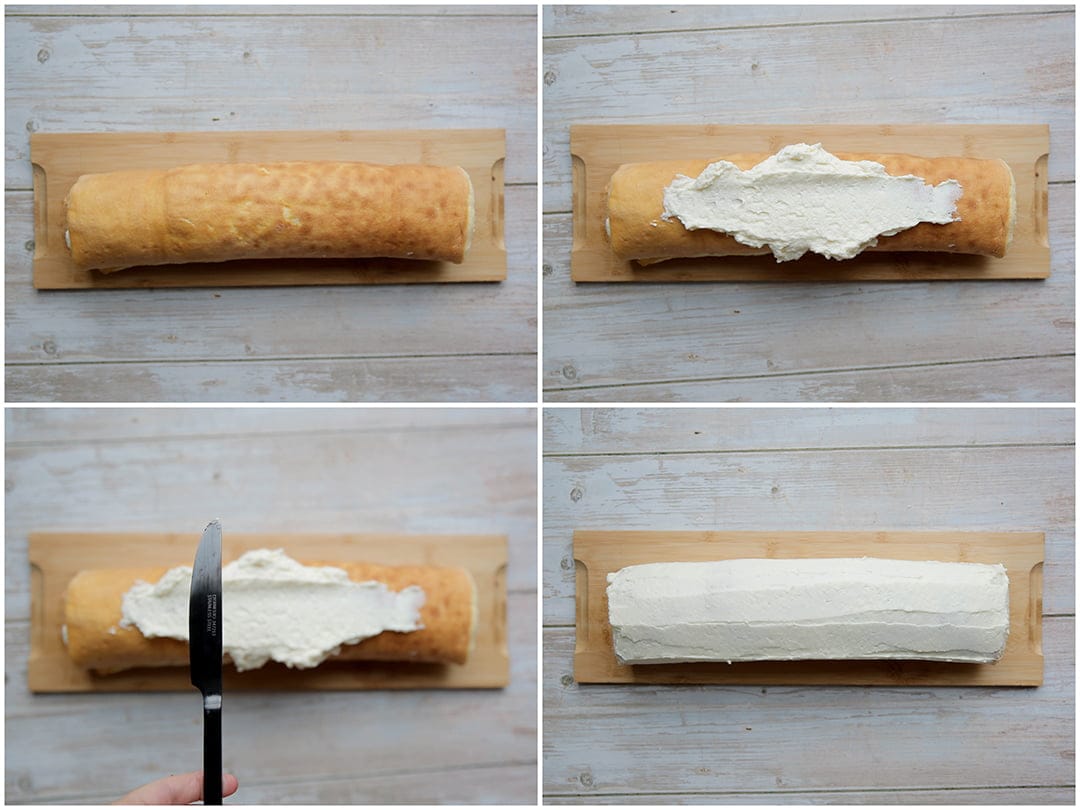 Room uitsmeren over het roommengsel