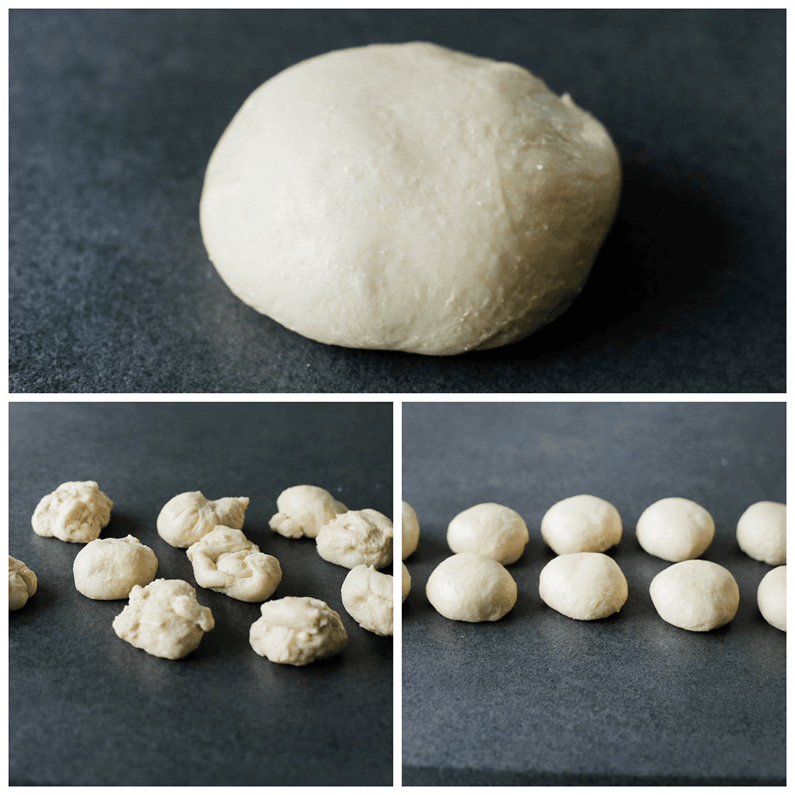 Deeg verdelen van de zachte zoete broodjes