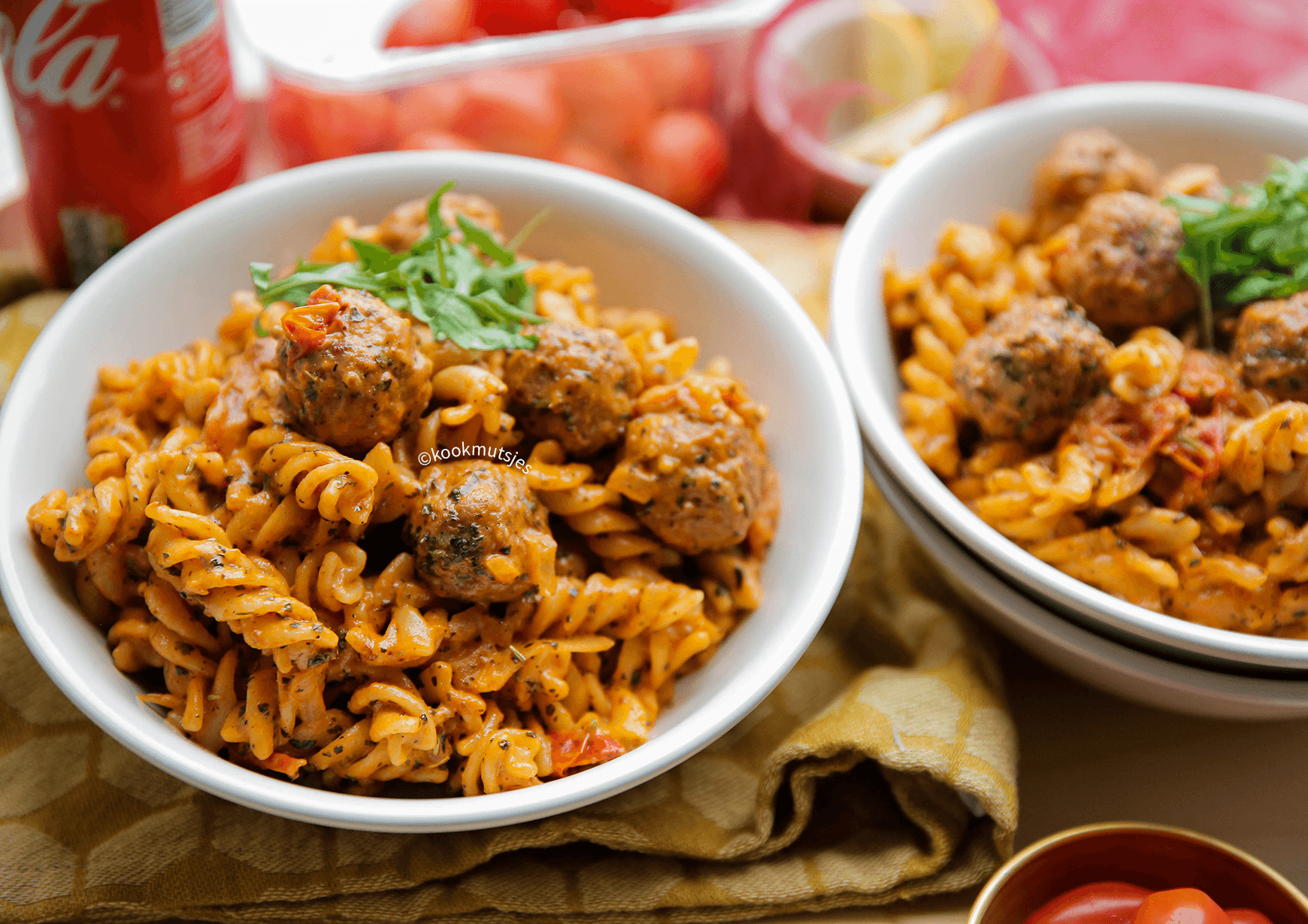 Fusilli met gehaktballen