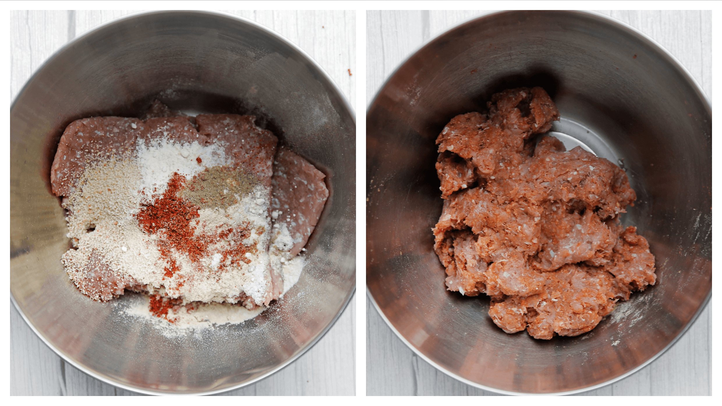 Gehakt mengen met verse kruiden