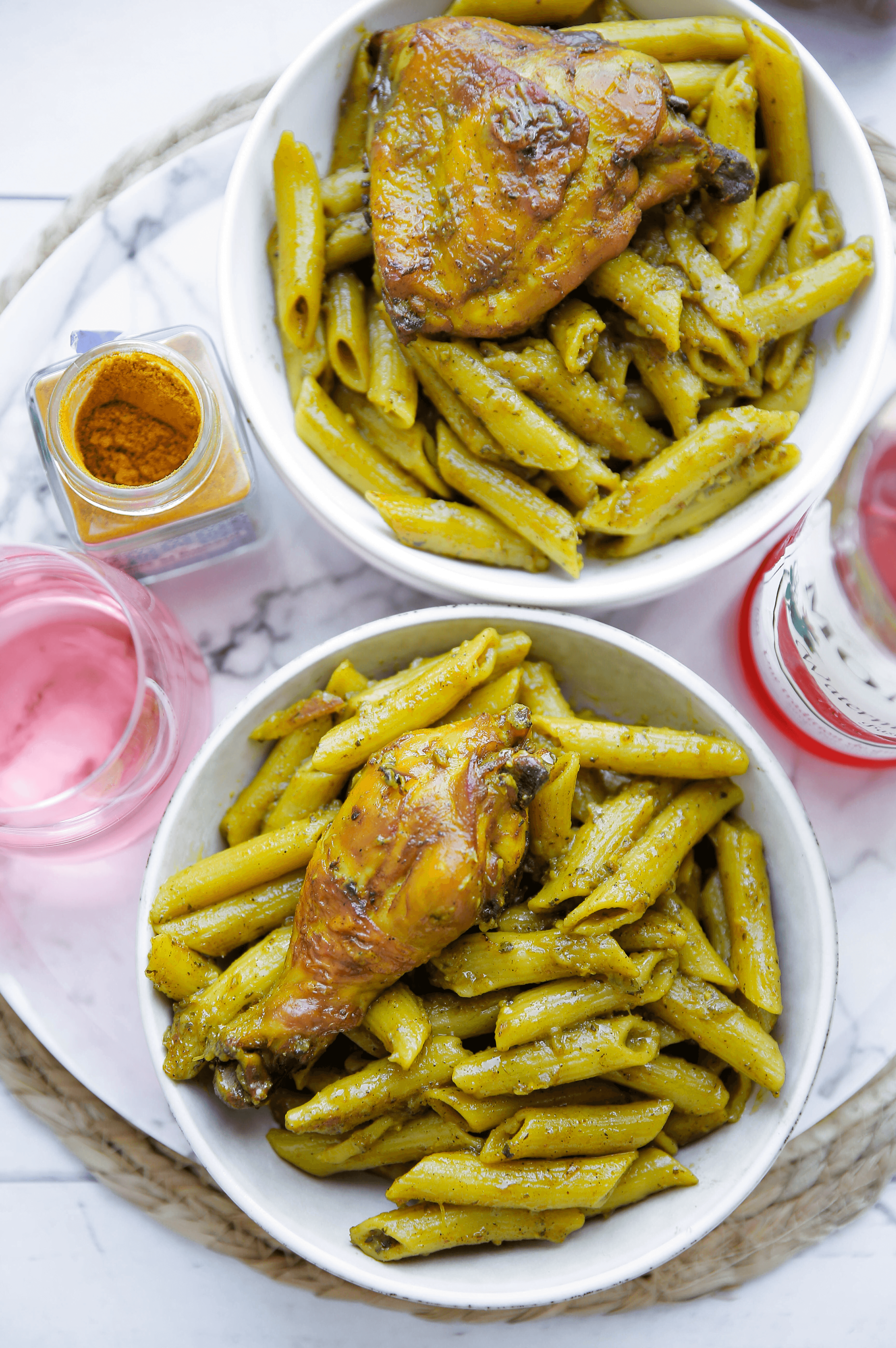 Kip uit de oven met penne eindresultaat