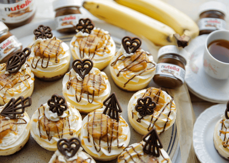 Mini banoffee cheesecakes
