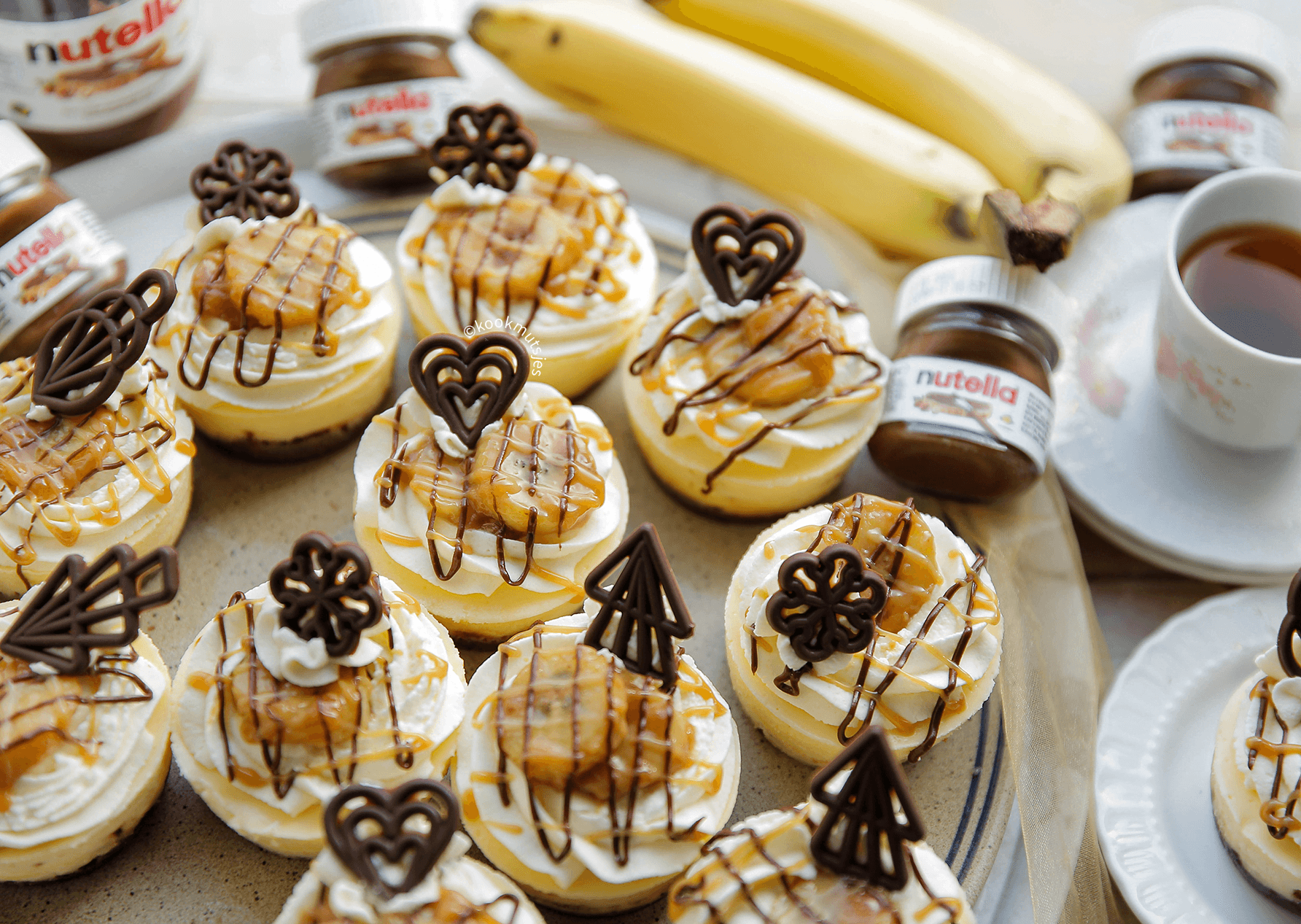 Mini banoffee cheesecakes