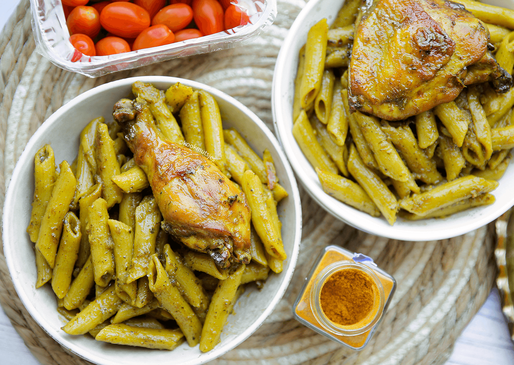 Kip uit de oven met penne