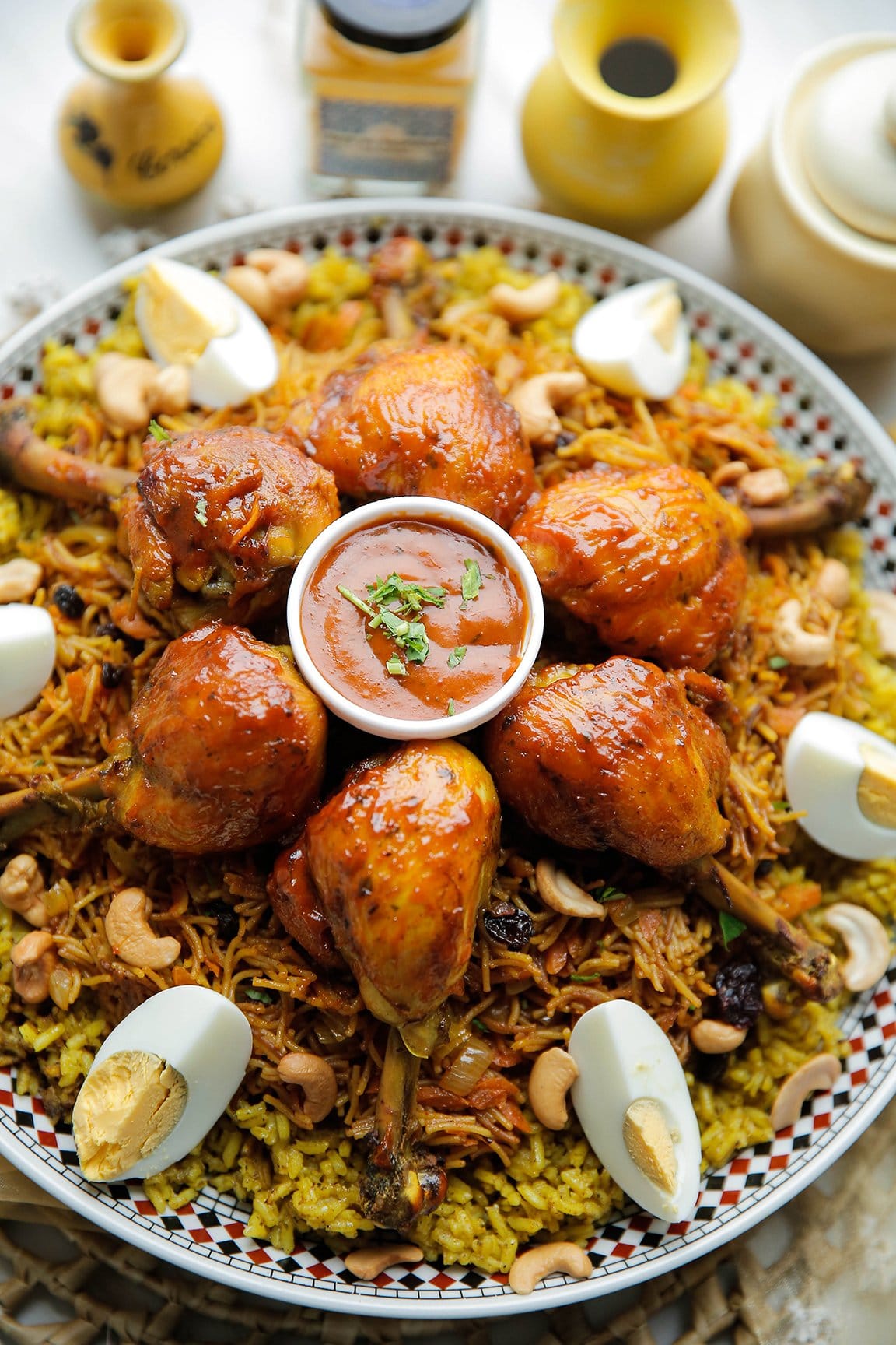 Rijst en vermicelli met kip eindresultaat