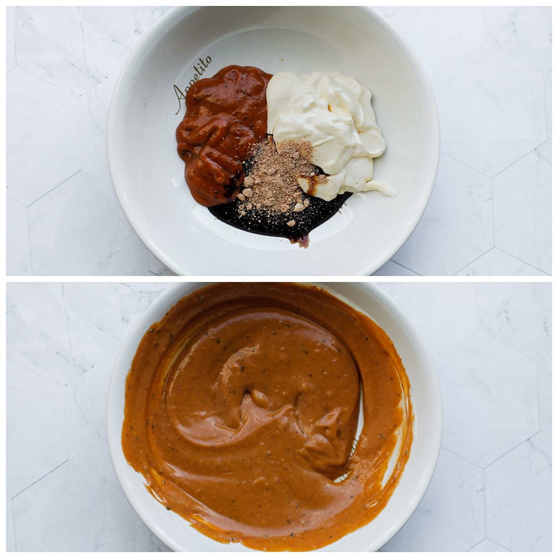 Saus mengen tot een geheel