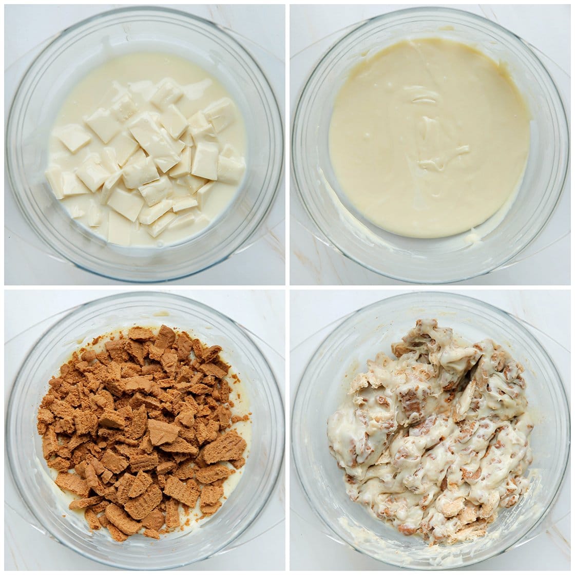 Witte chocolade fudge met speculooskoek