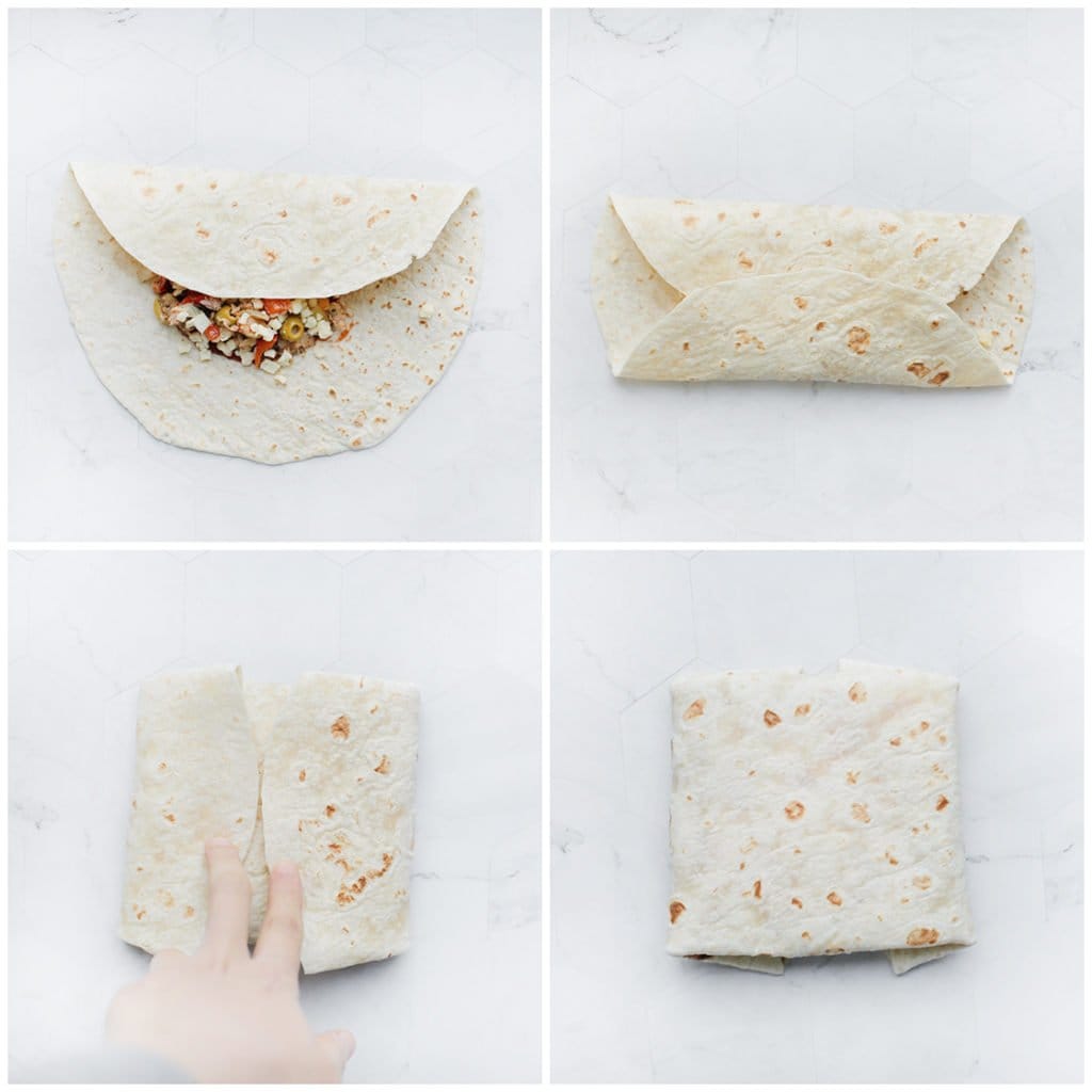 Vouw het pakketje dicht.