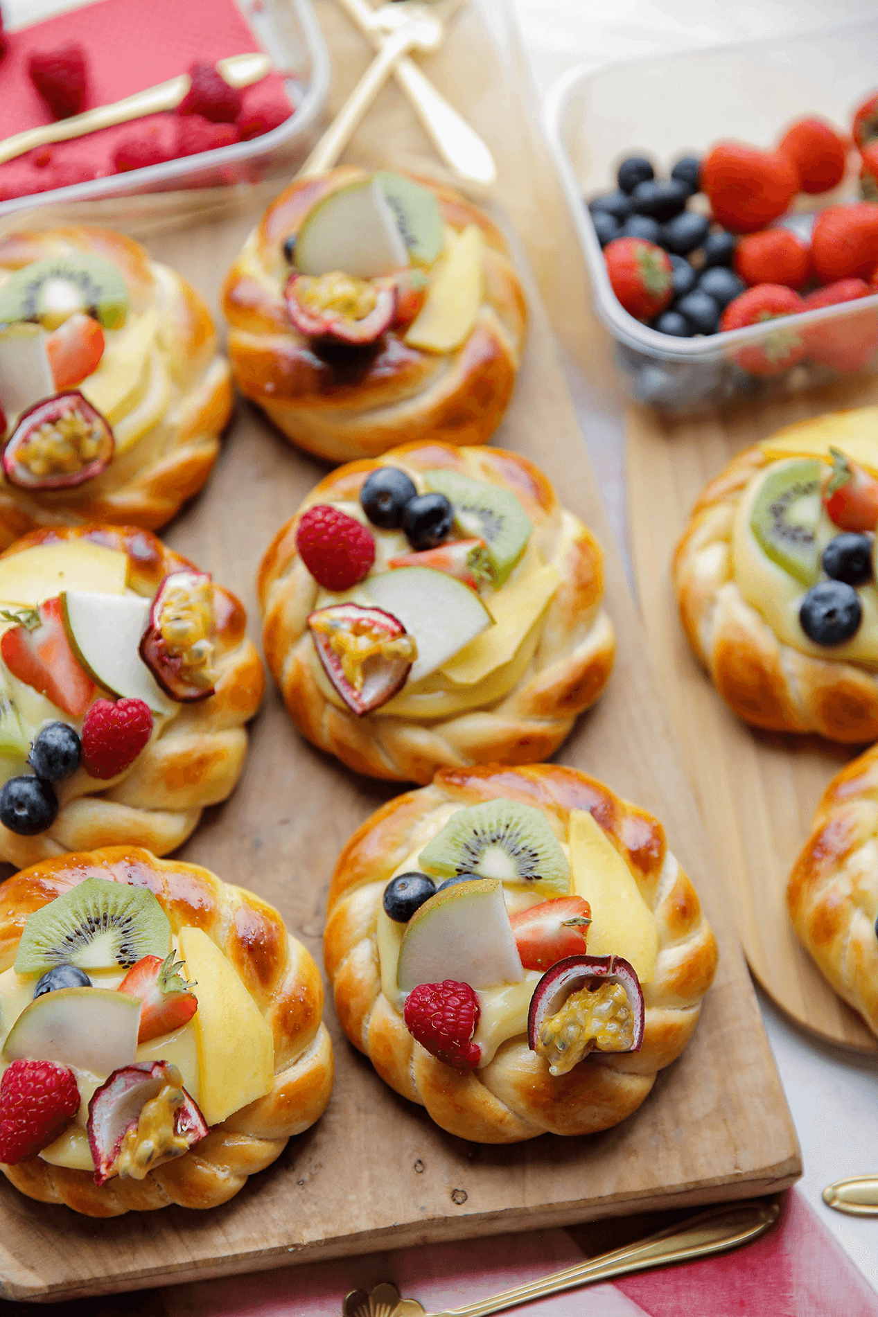 Broodjes met nutella en gele room