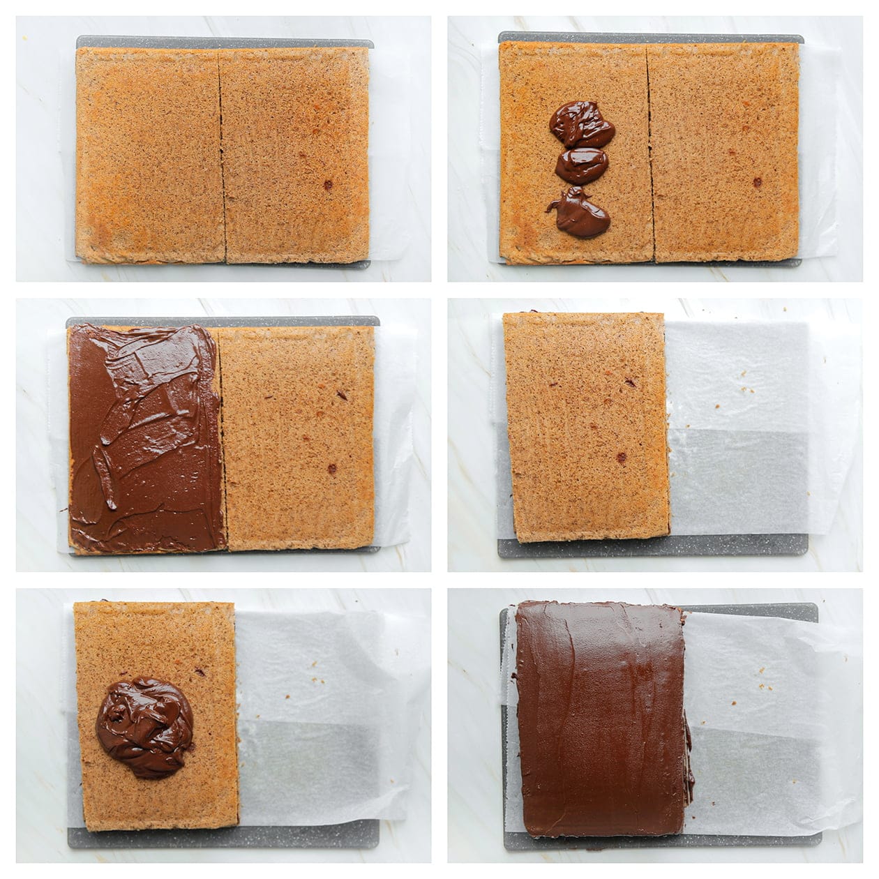 Cake vullen met het koffie-chocolademengsel