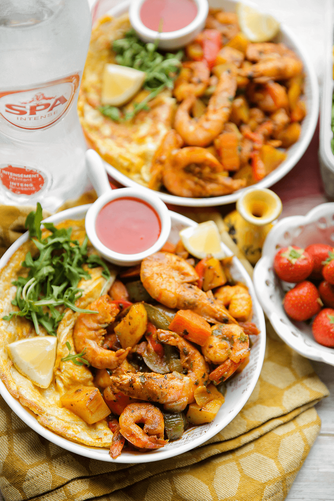 Garnalen met groenten eindresultaat