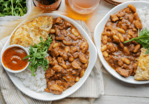 Kip met witte bonen in saus