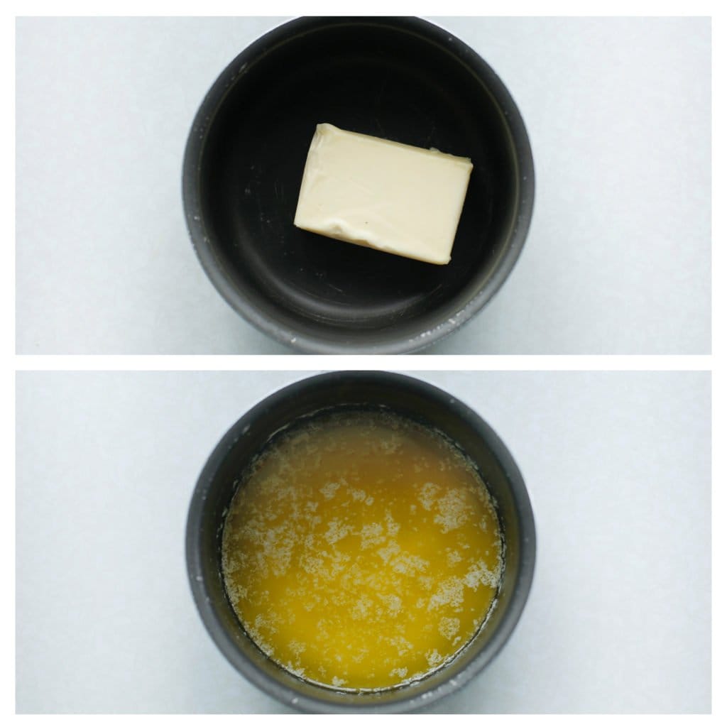 Smelt de roomboter in een steelpan op laag vuur. Laat afkoelen.