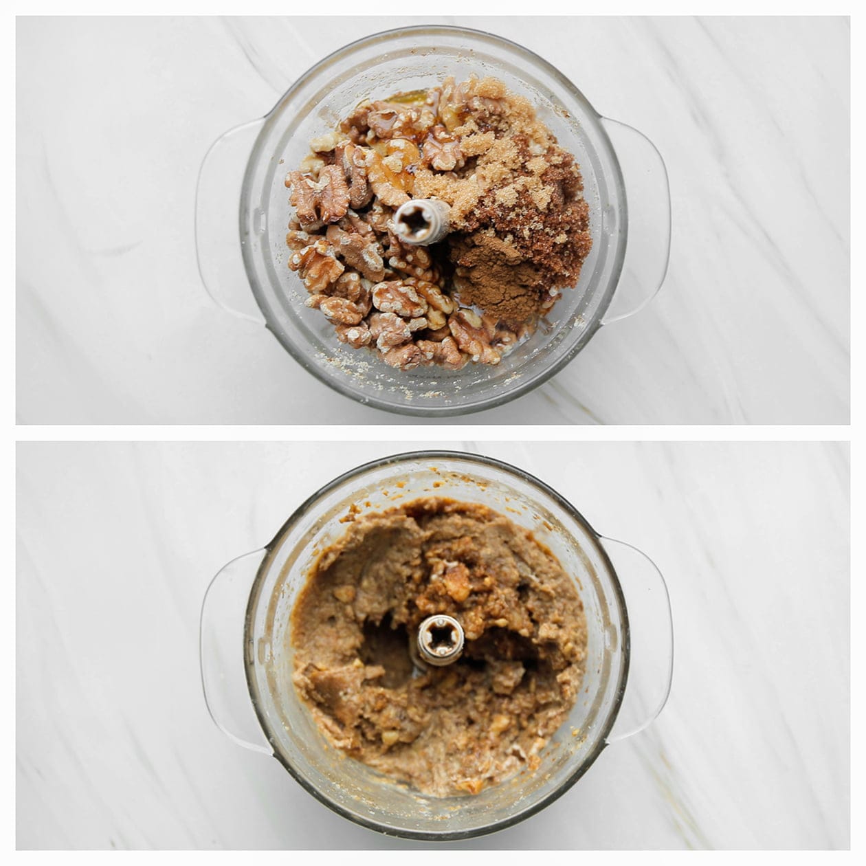 Walnotenspijs fijnmalen in een hakmolen