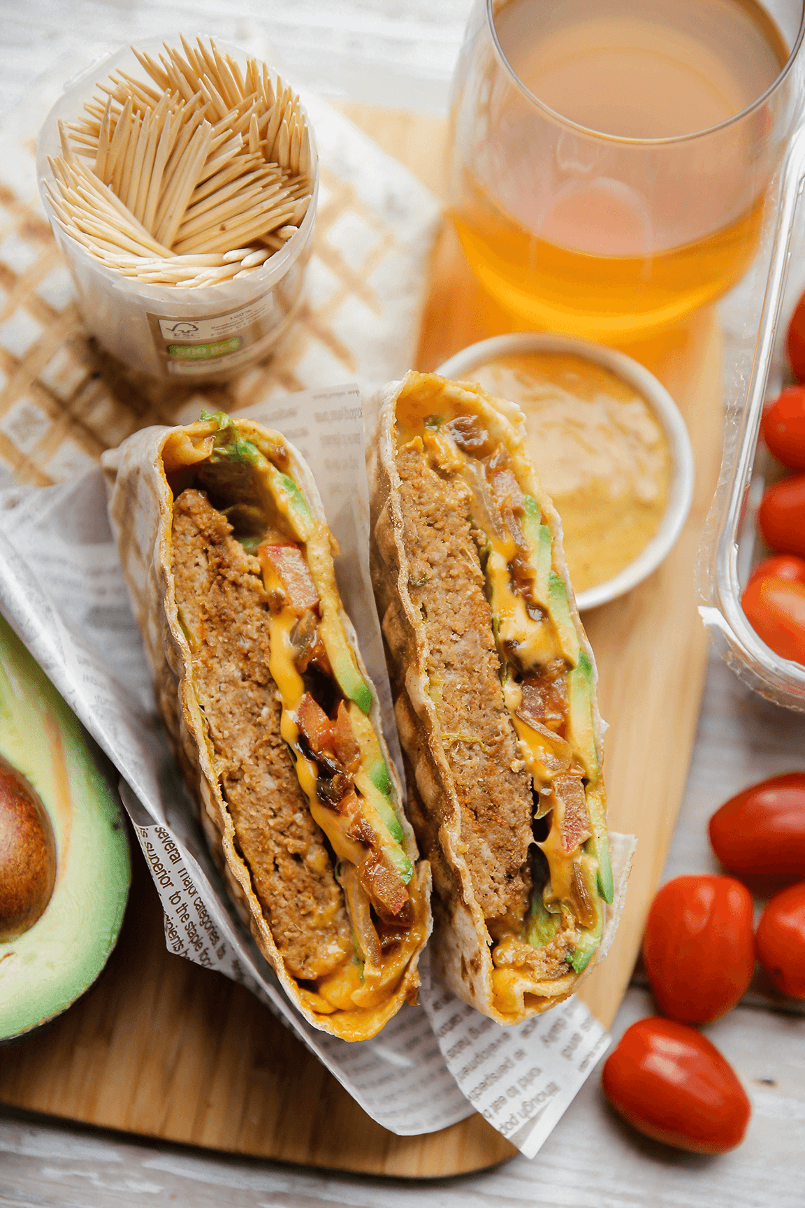 Wrapburger met gehakt eindresultaat