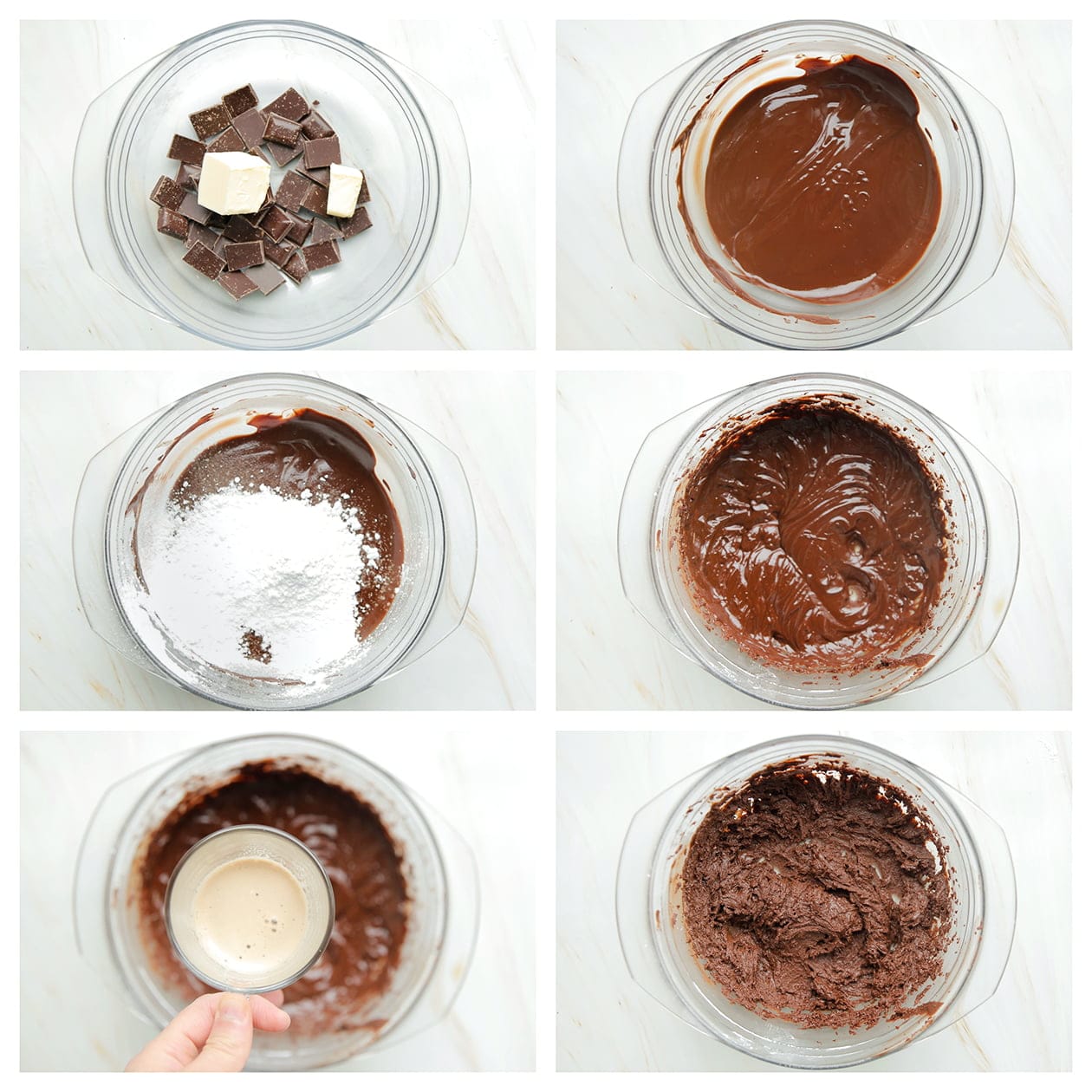 koffie-chocolade-topping mixen tot een geheel