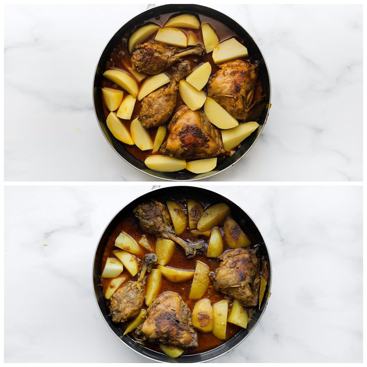 Aardappels gaar koken met de kip