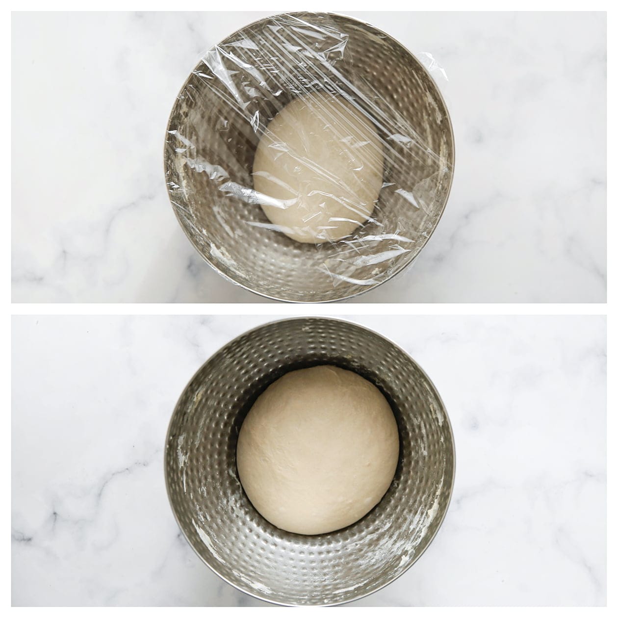 Deeg afgedekt laten rijzen in een diepe kom