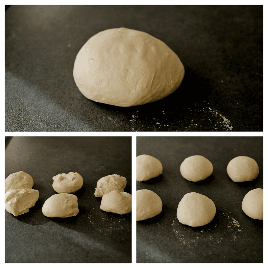 Verdeel het deeg in stukken 