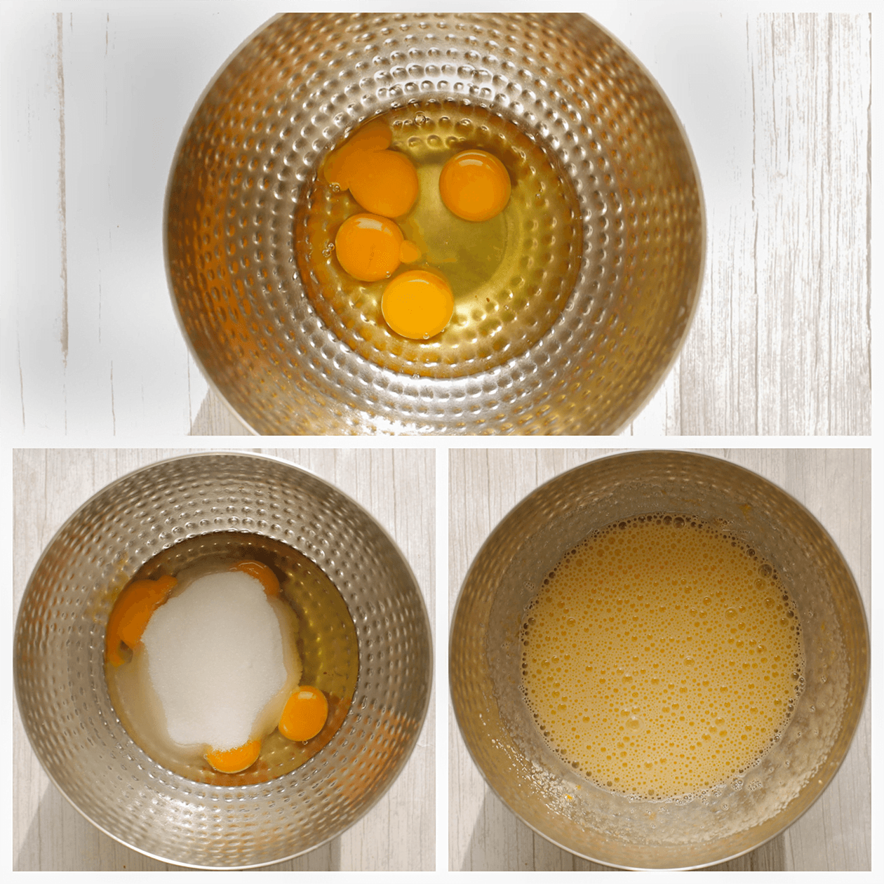 Eieren mixen met suiker in een kom