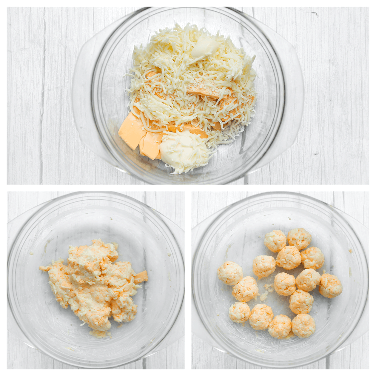 Kaasmengsel vormen tot bollen