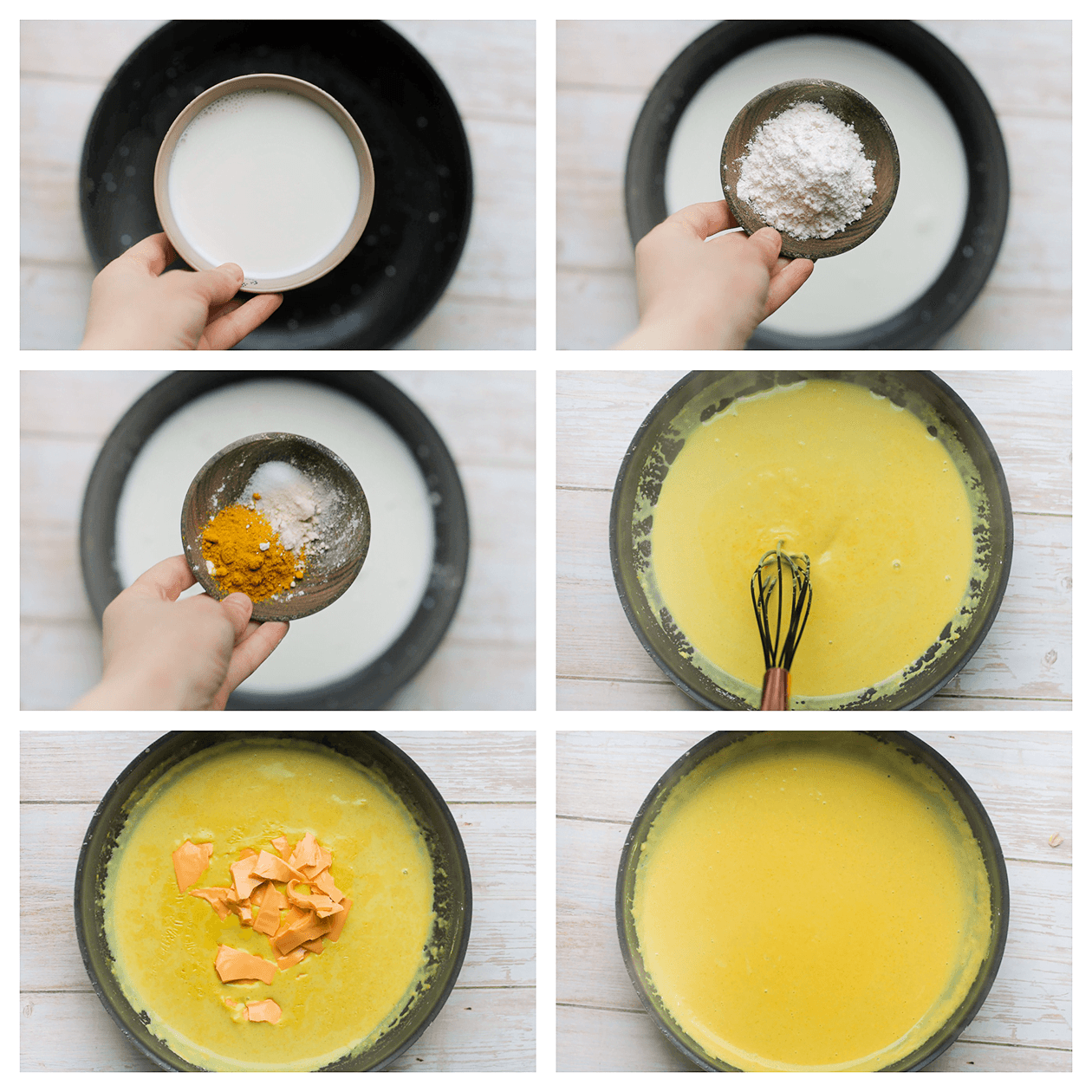 Kaassaus mengen en koken tot een gladde massa