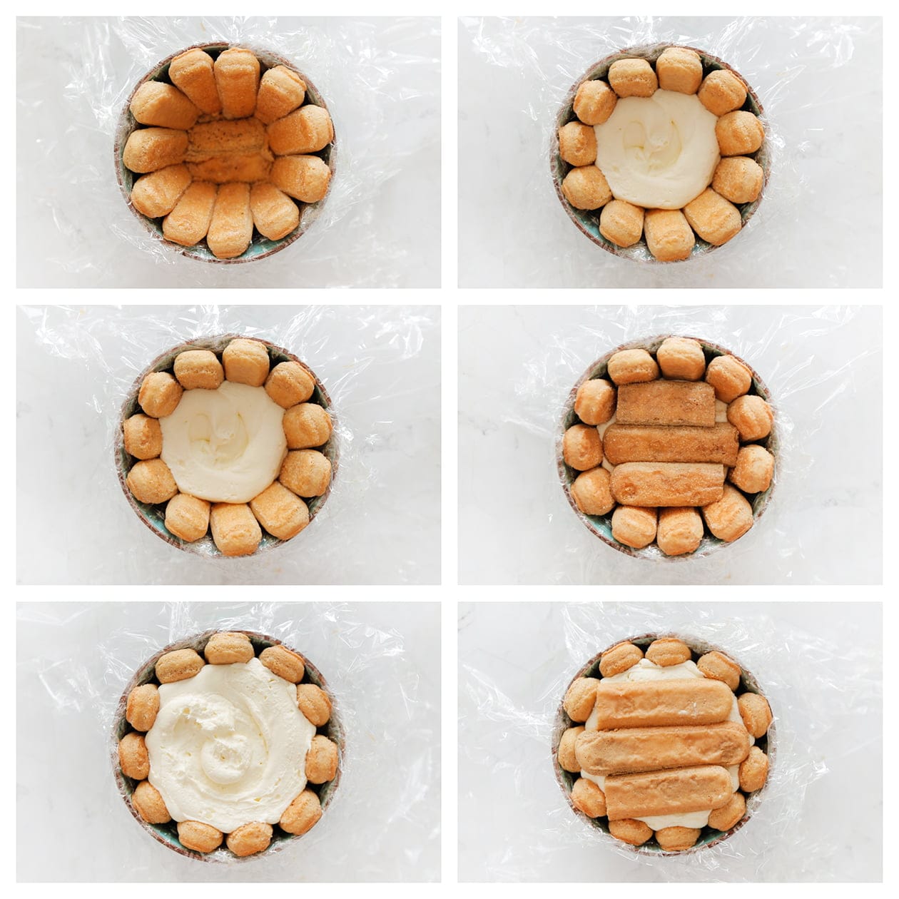 Kommetje bedekken met lange vingers en vullen met room