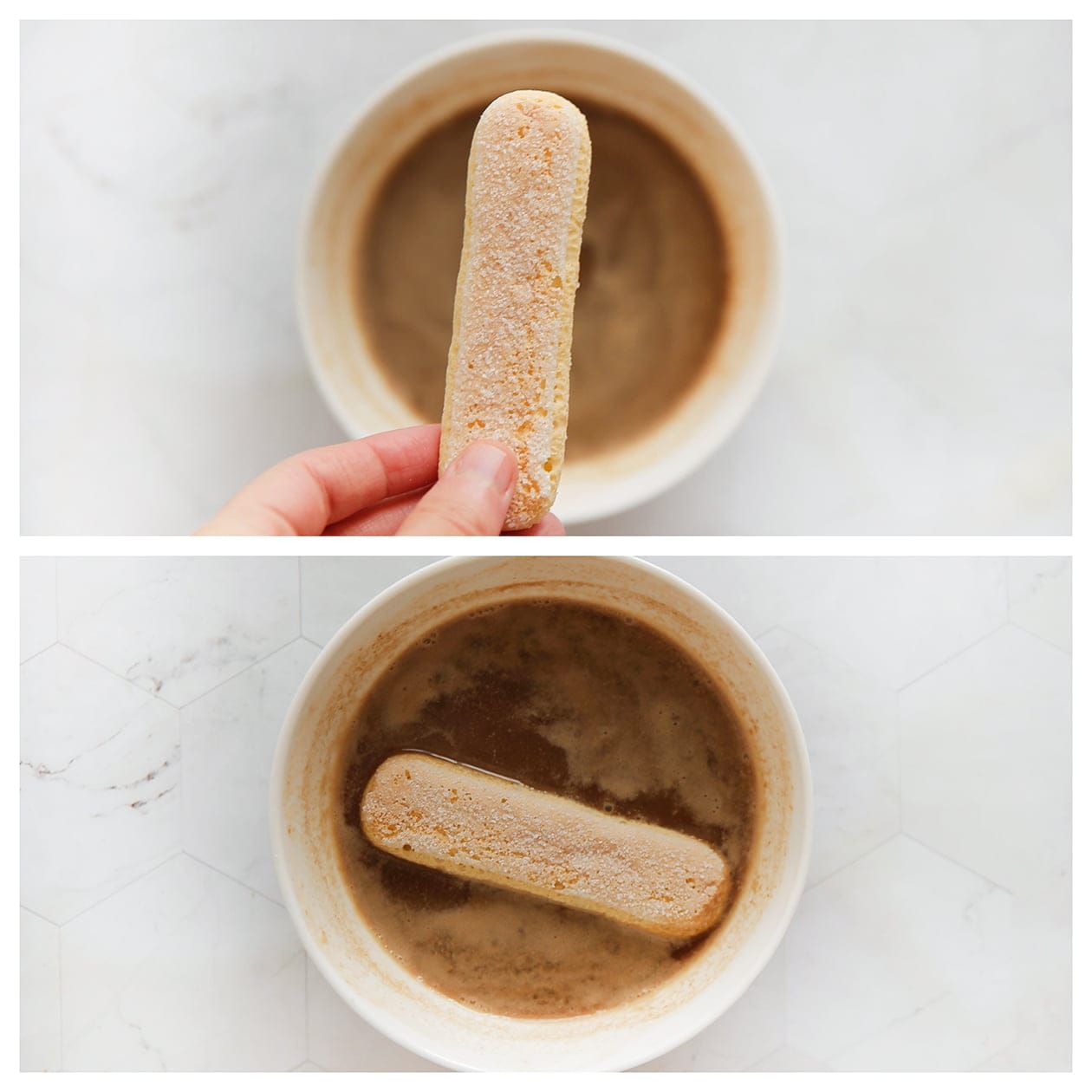 Lange vingers in de espresso dopen