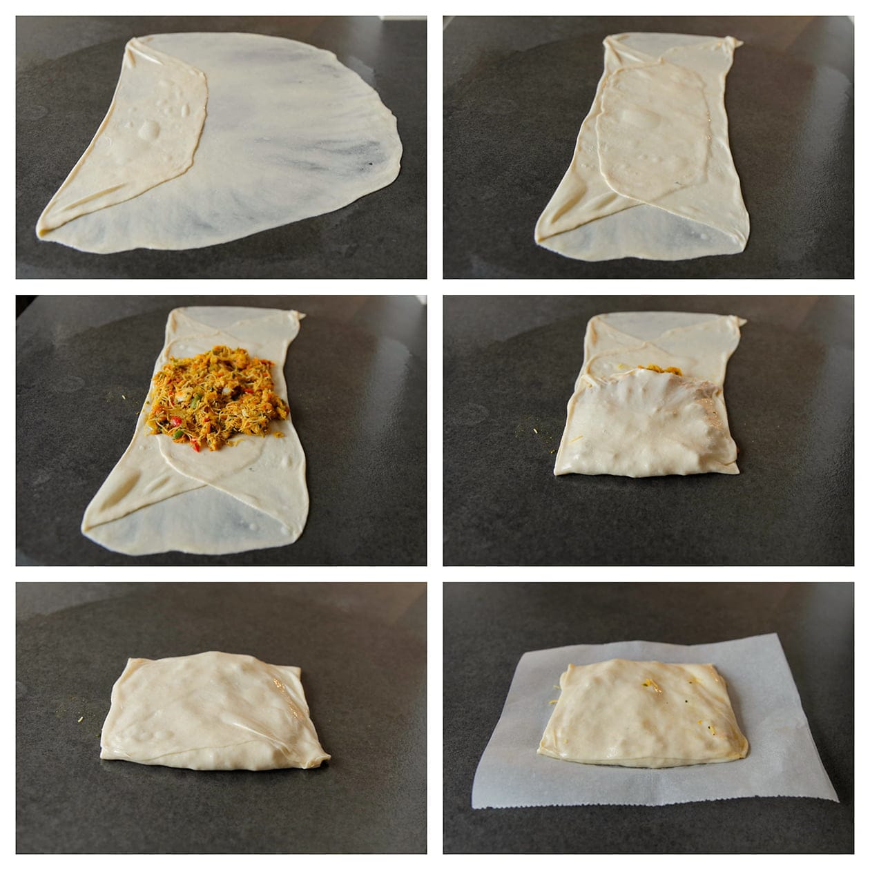 Msmen vullen en vormen tot een pakketje