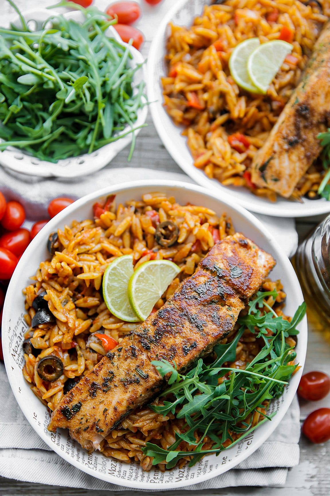 Orzo met zalm eindresultaat