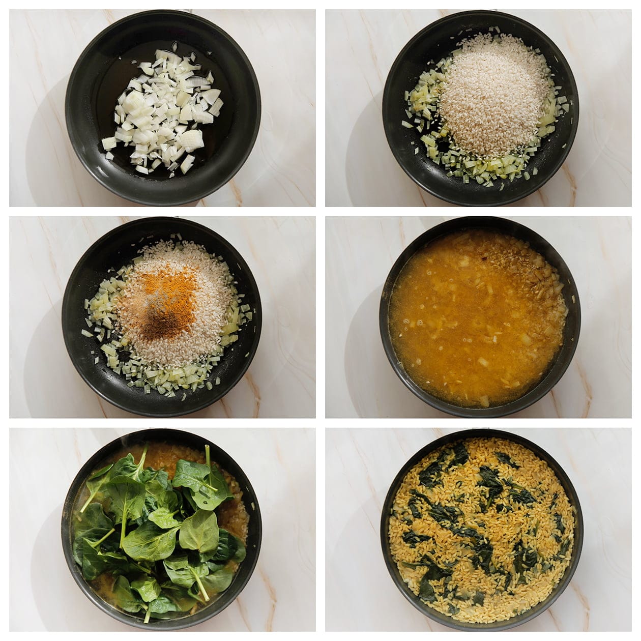 Rijst koken met groenten en verse kruiden tot het gaar is