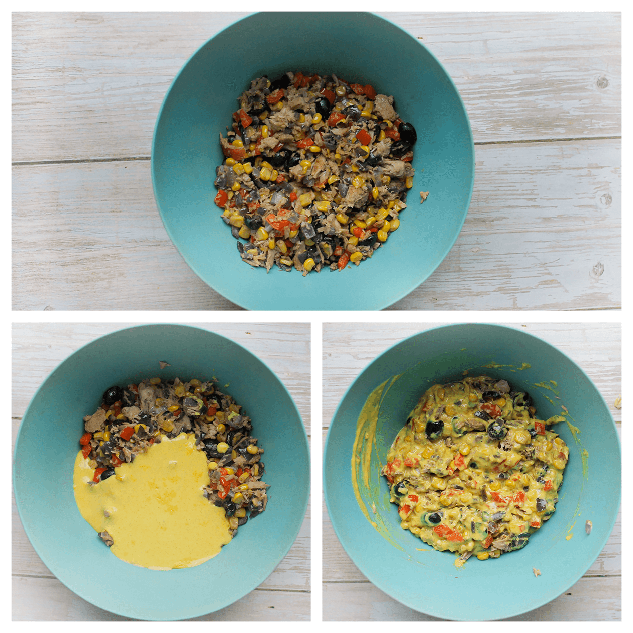 tonijn mengen met kaassaus