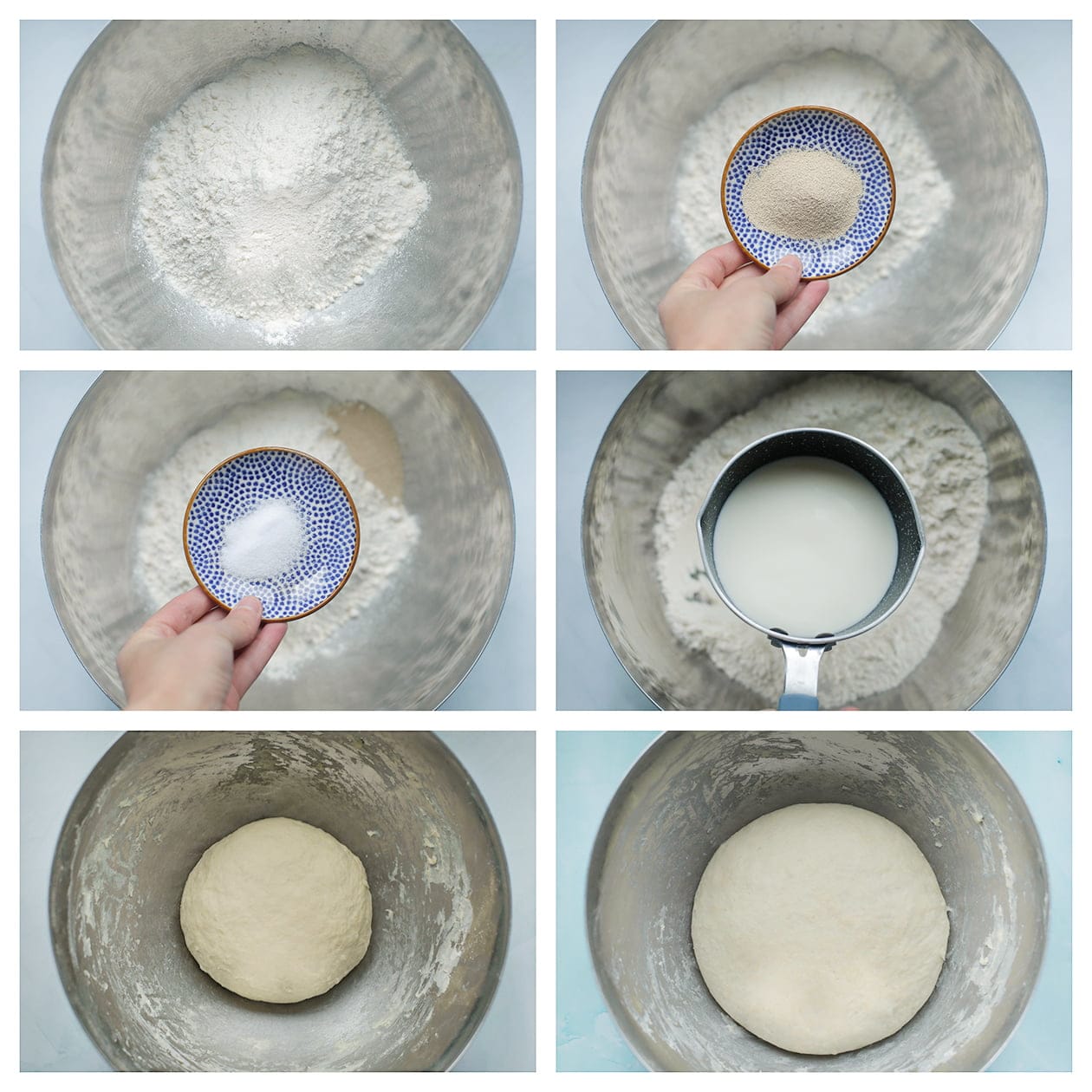 Deeg kneden en laten rijzen voor de tonijnhapjes