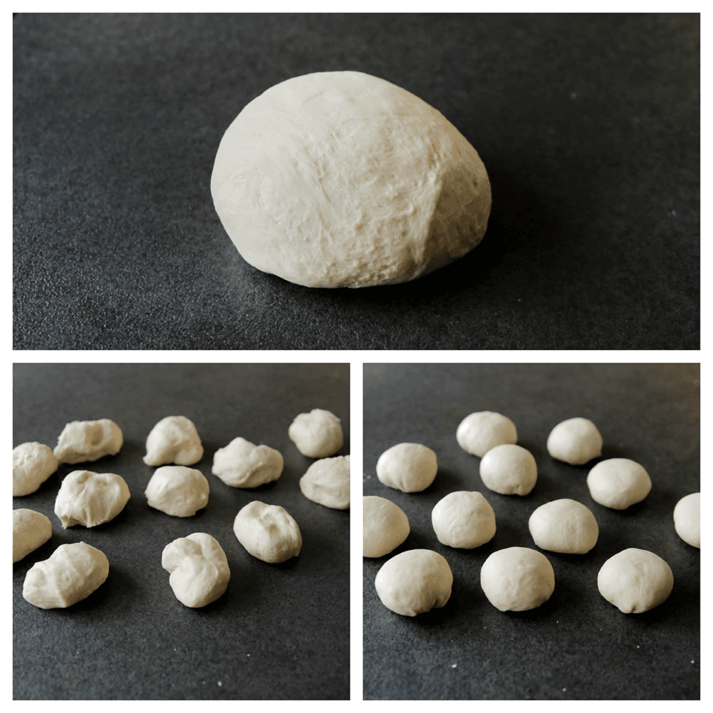 Verdeel het deeg in 12 stukken.