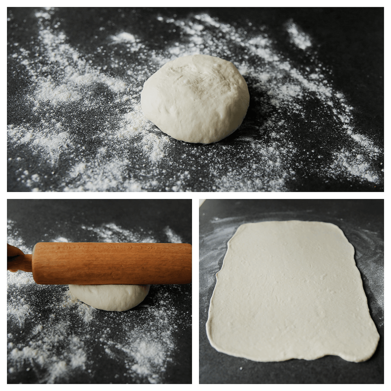 Deeg uitrollen tot een rechthoekige lap