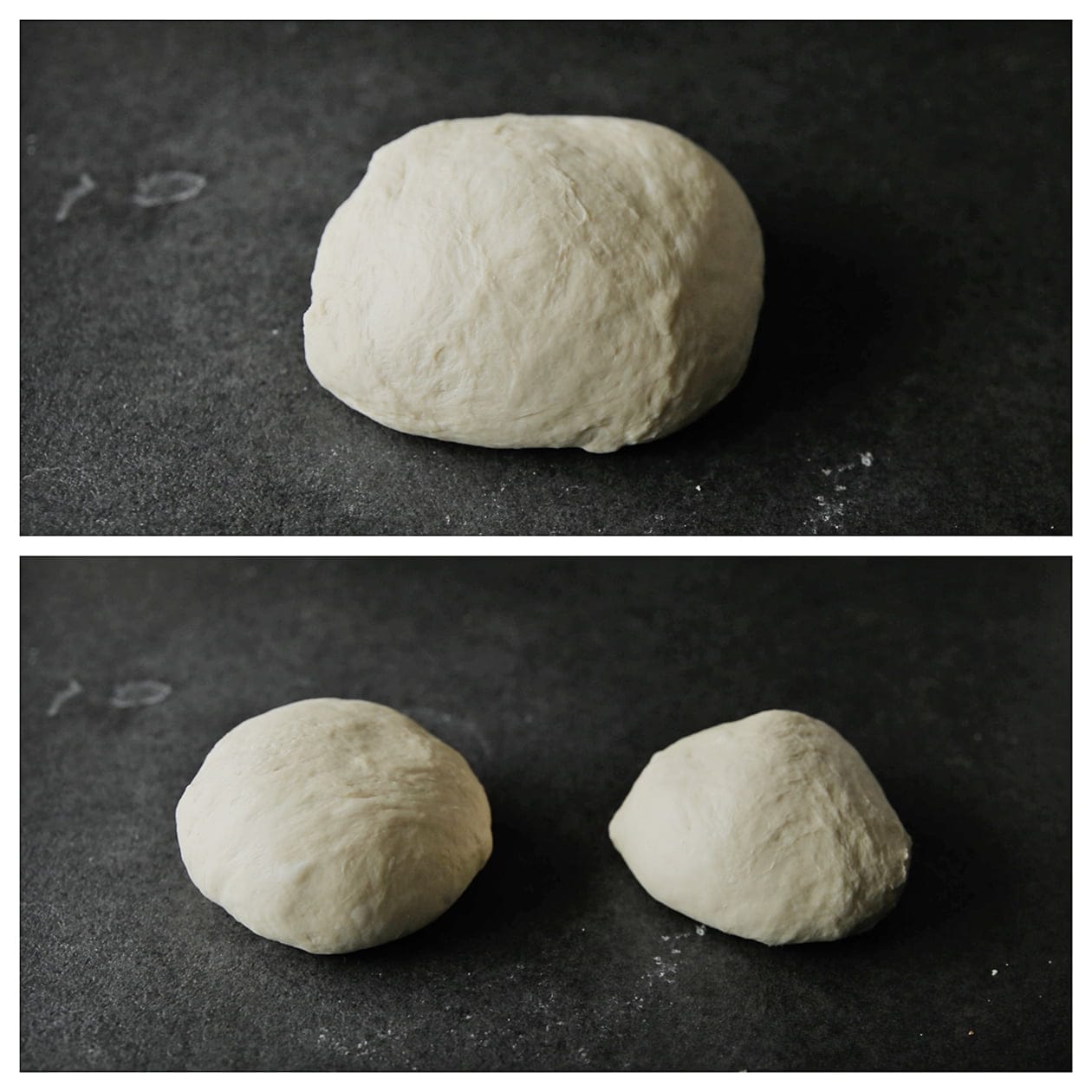 Deeg verdelen door 2 stukken