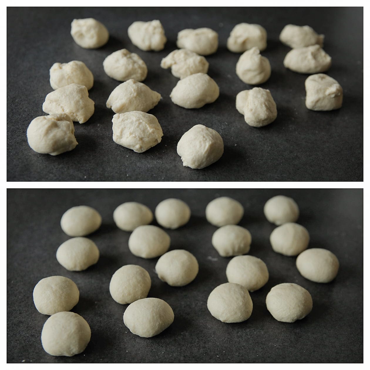 Deeg verdelen in mini stukken