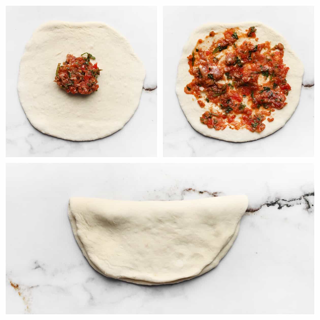 Gehakt verdelen over het deeg