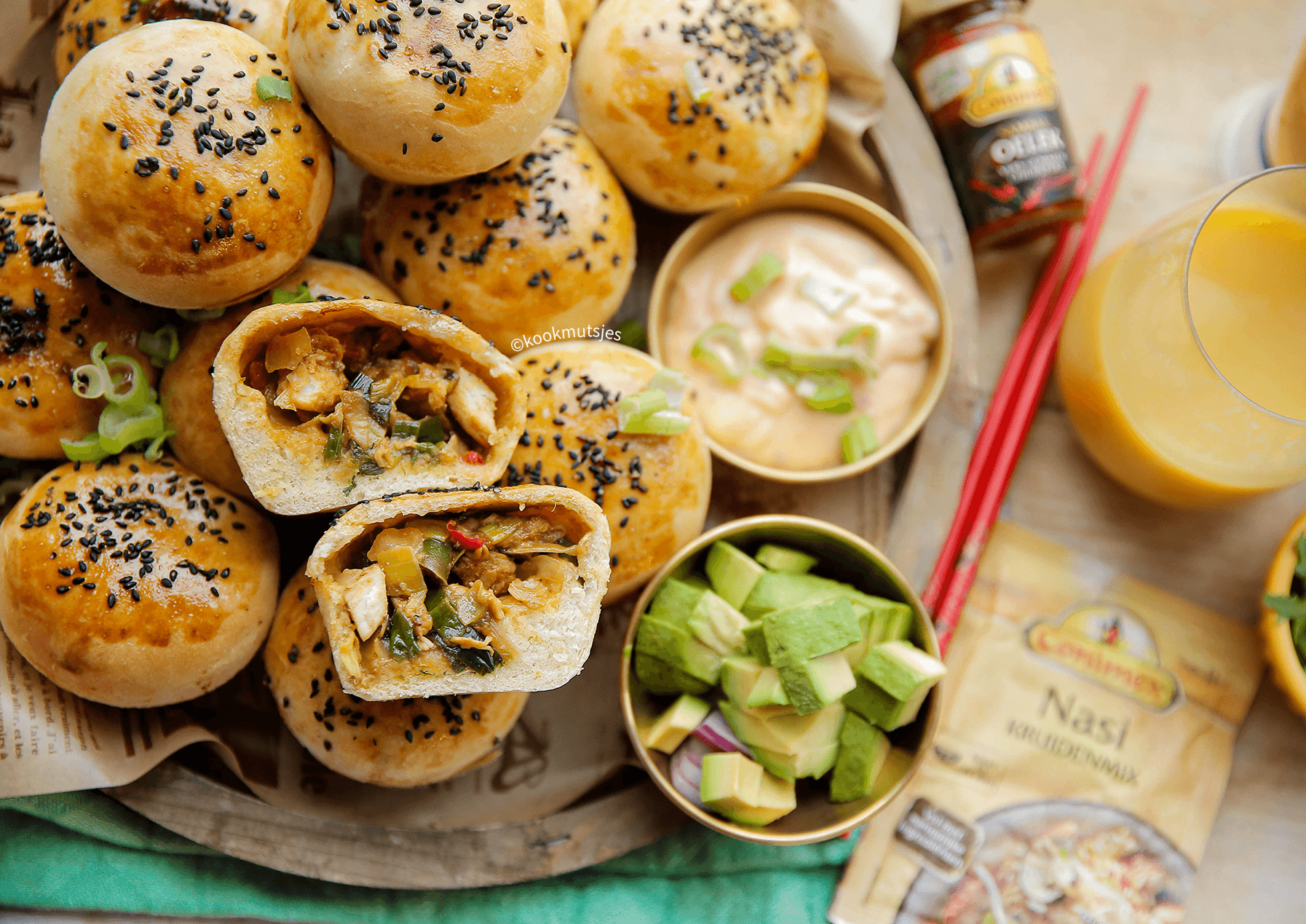 Gevulde kip samba broodjes