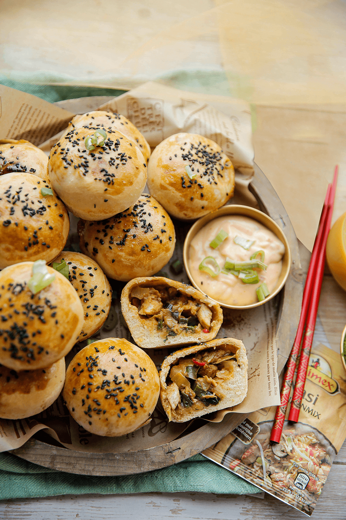 Gevulde kip samba broodjes eindresultaat