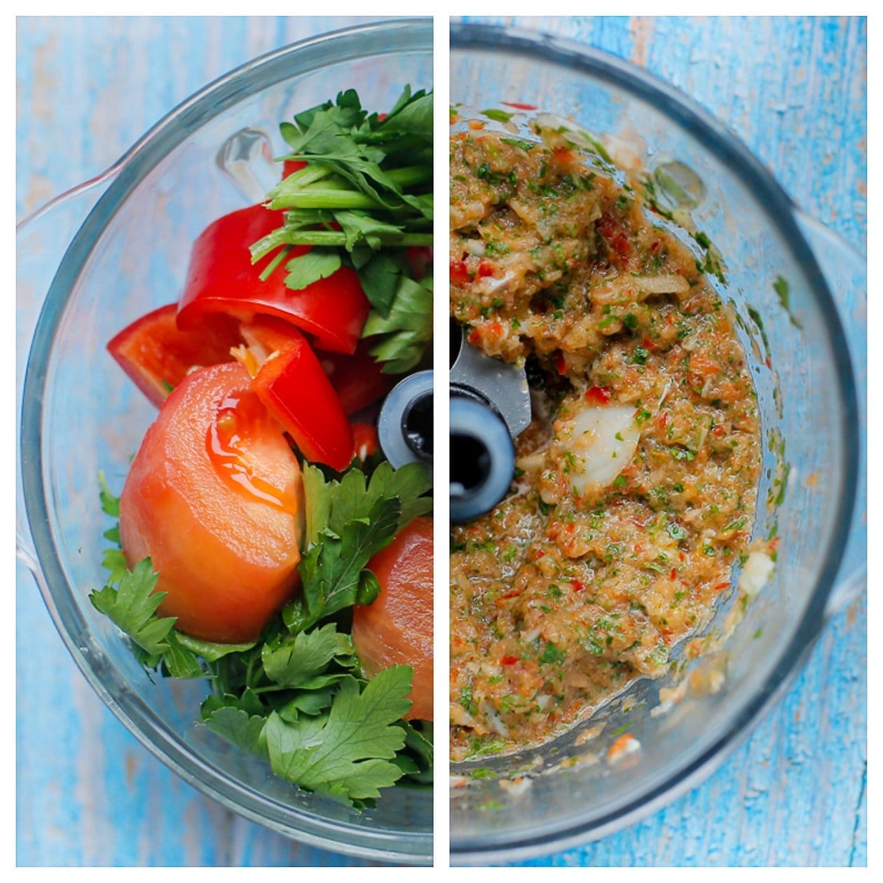 Groentemengsel fijnmalen in een hakmolen