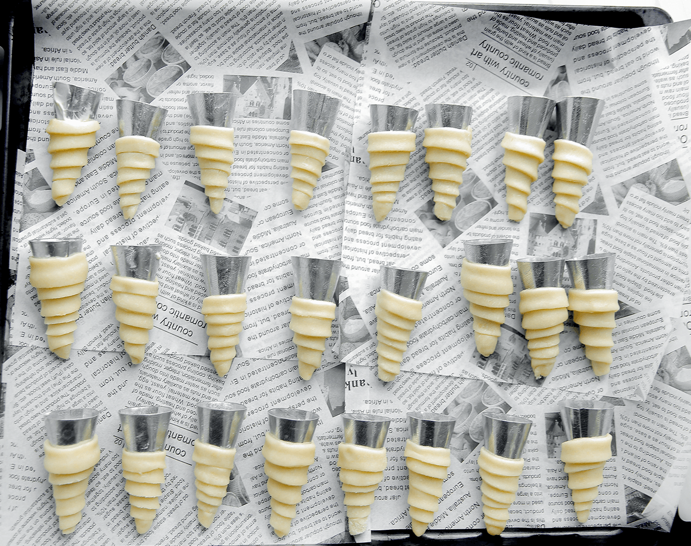 Hoorntjes bakken in de oven