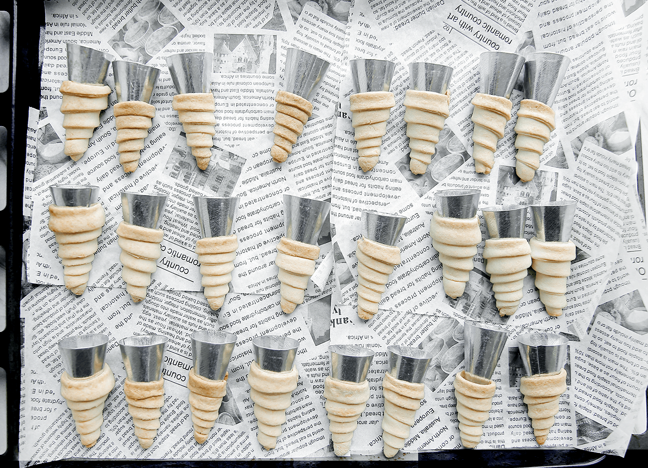 Hoorntjes koek bakken in de oven