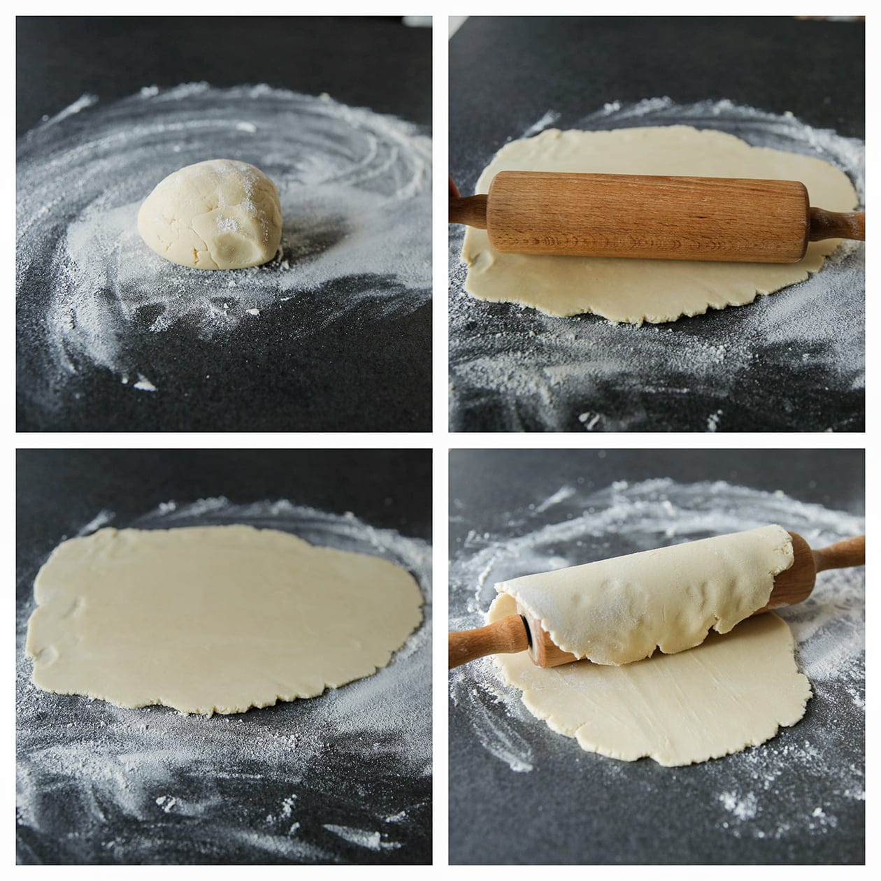 Koekjesdeeg uitrollen met een deegroller en oppakken