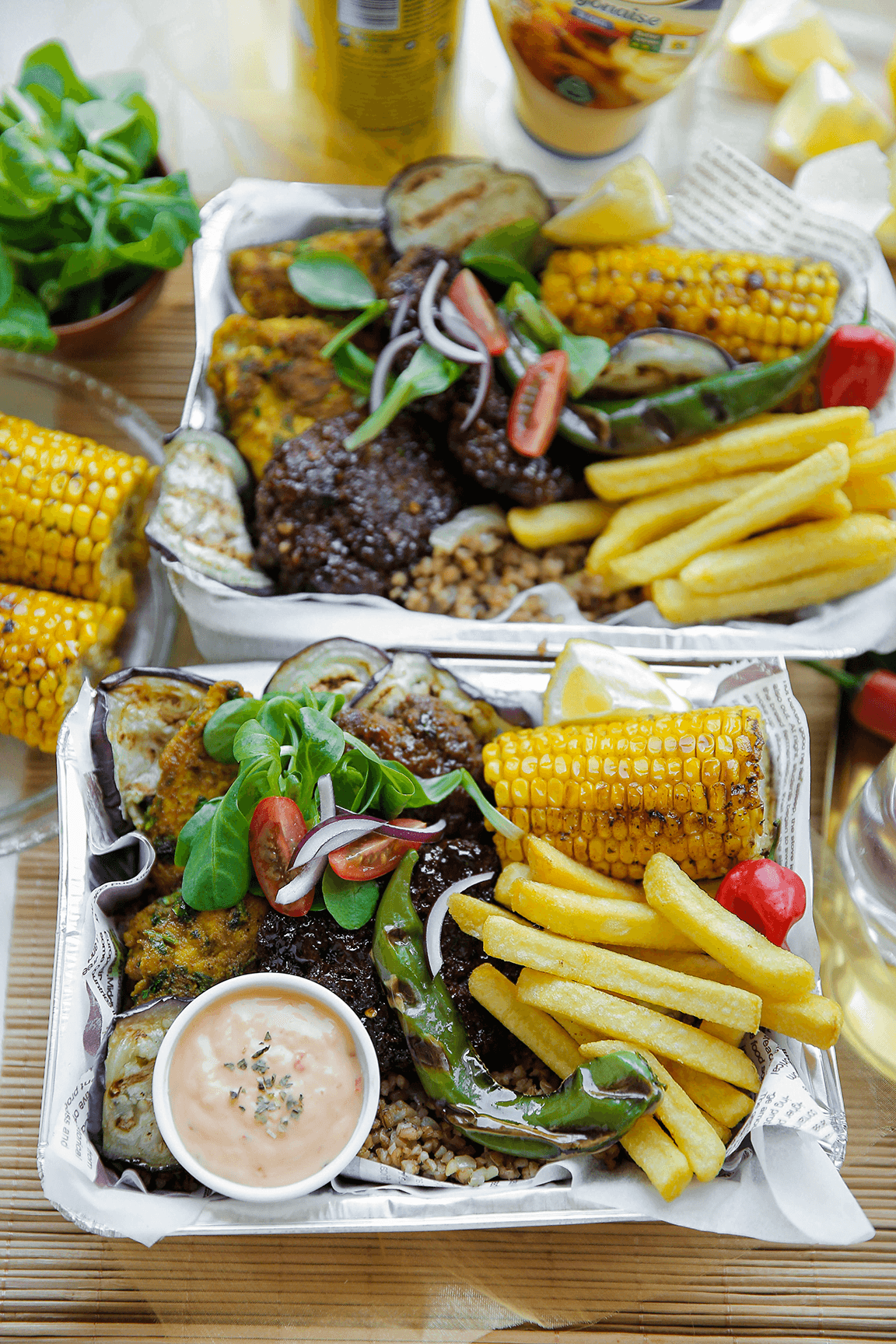 Mix grill met bulgur eindresultaat