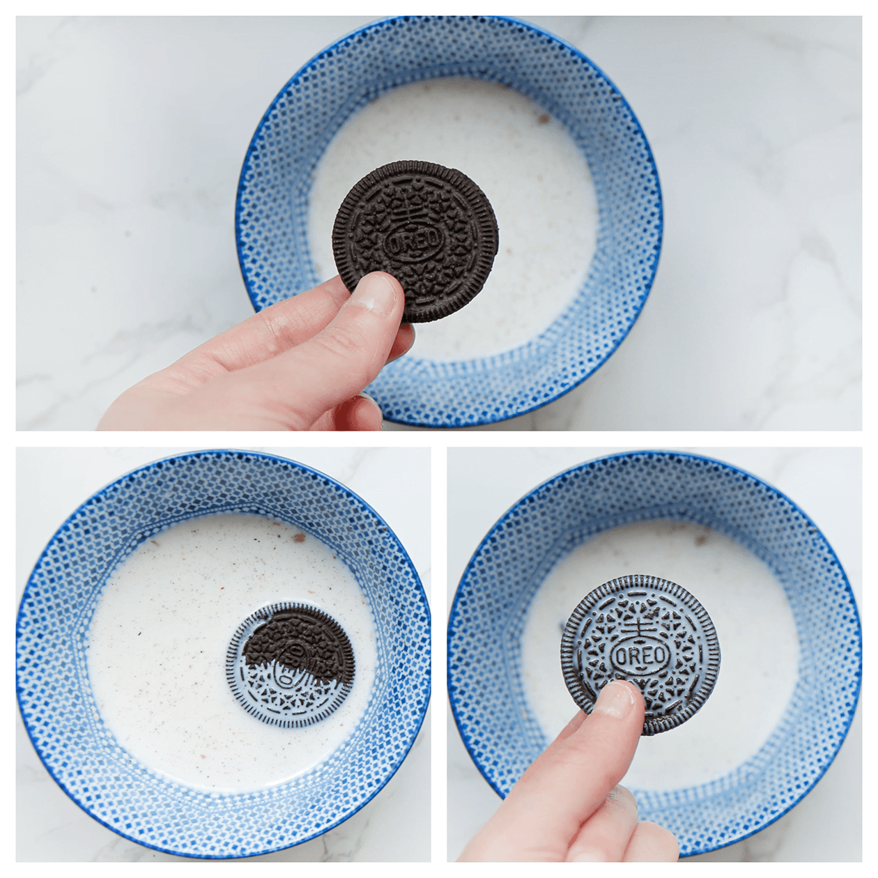Oreo door de melk halen