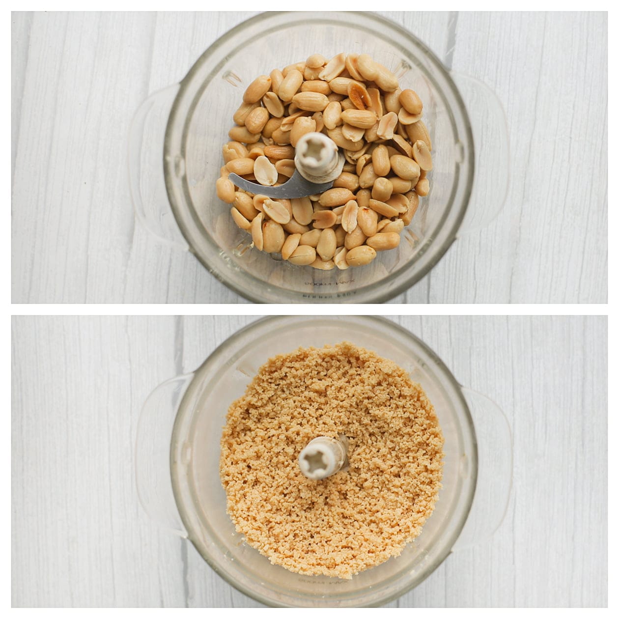 Pinda's fijnmalen in een hakmolen